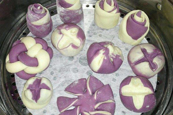 紫薯玫瑰花馒头的做法