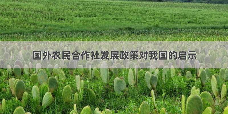 国外农民合作社发展政策对我国的启示
