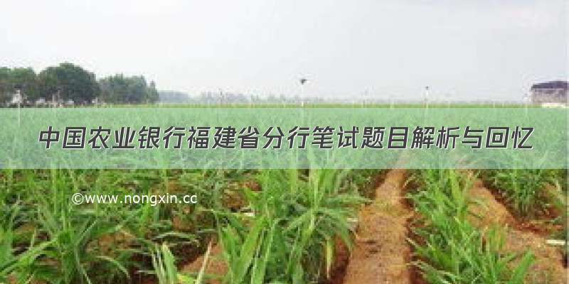 中国农业银行福建省分行笔试题目解析与回忆