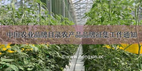 中国农业品牌目录农产品品牌征集工作通知